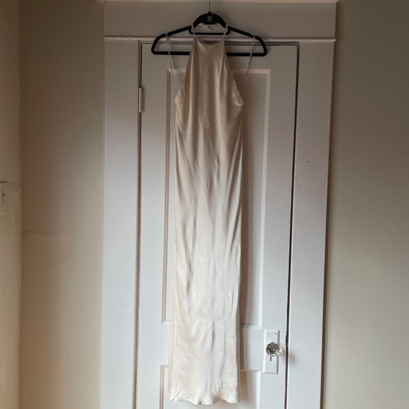 Shona Joy La Lune Low Back halter neck midi dress Cream Size 2 - Picture 4 of 11